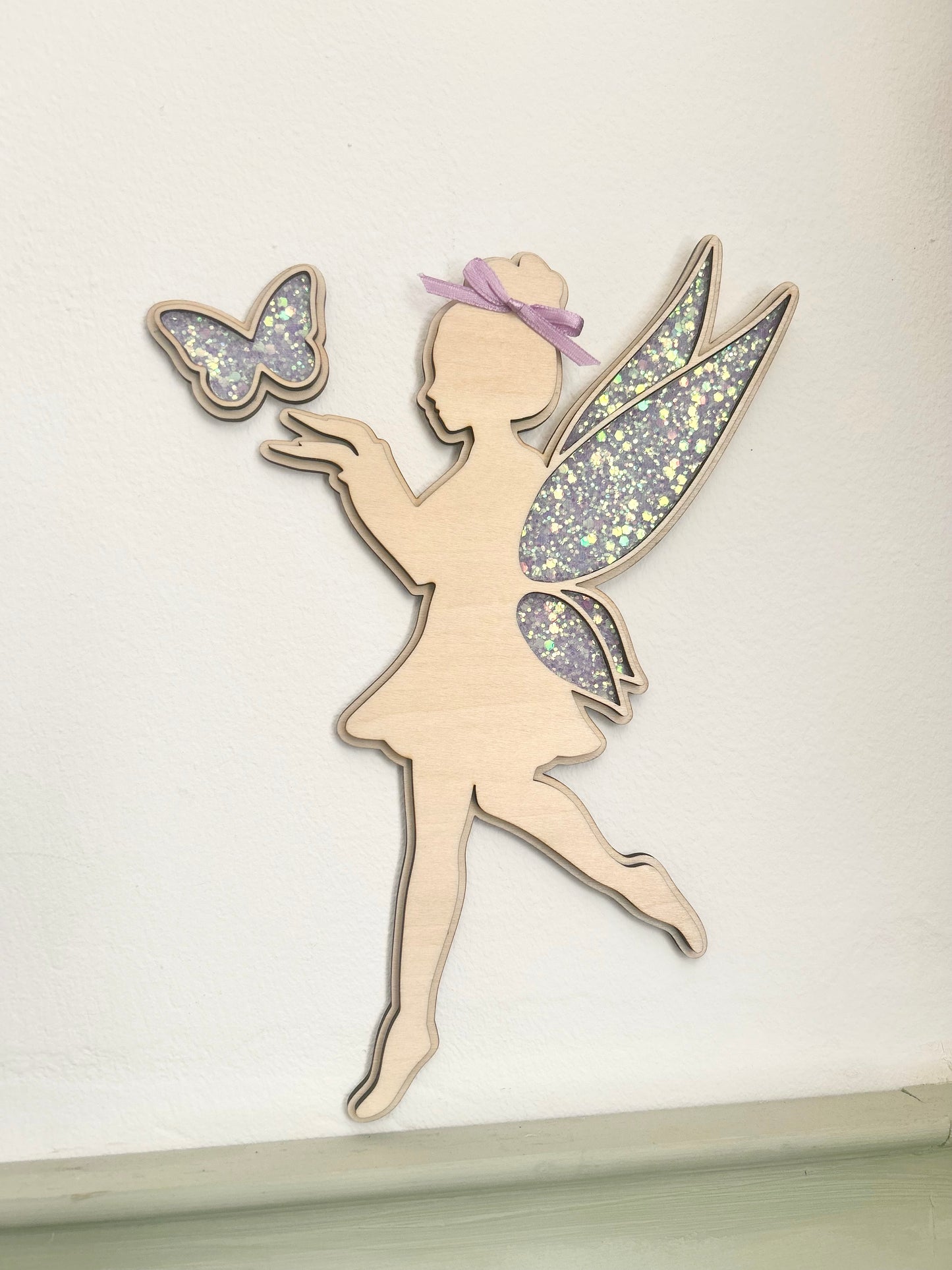 Glitter Fairy & Butterfly Wall Shape