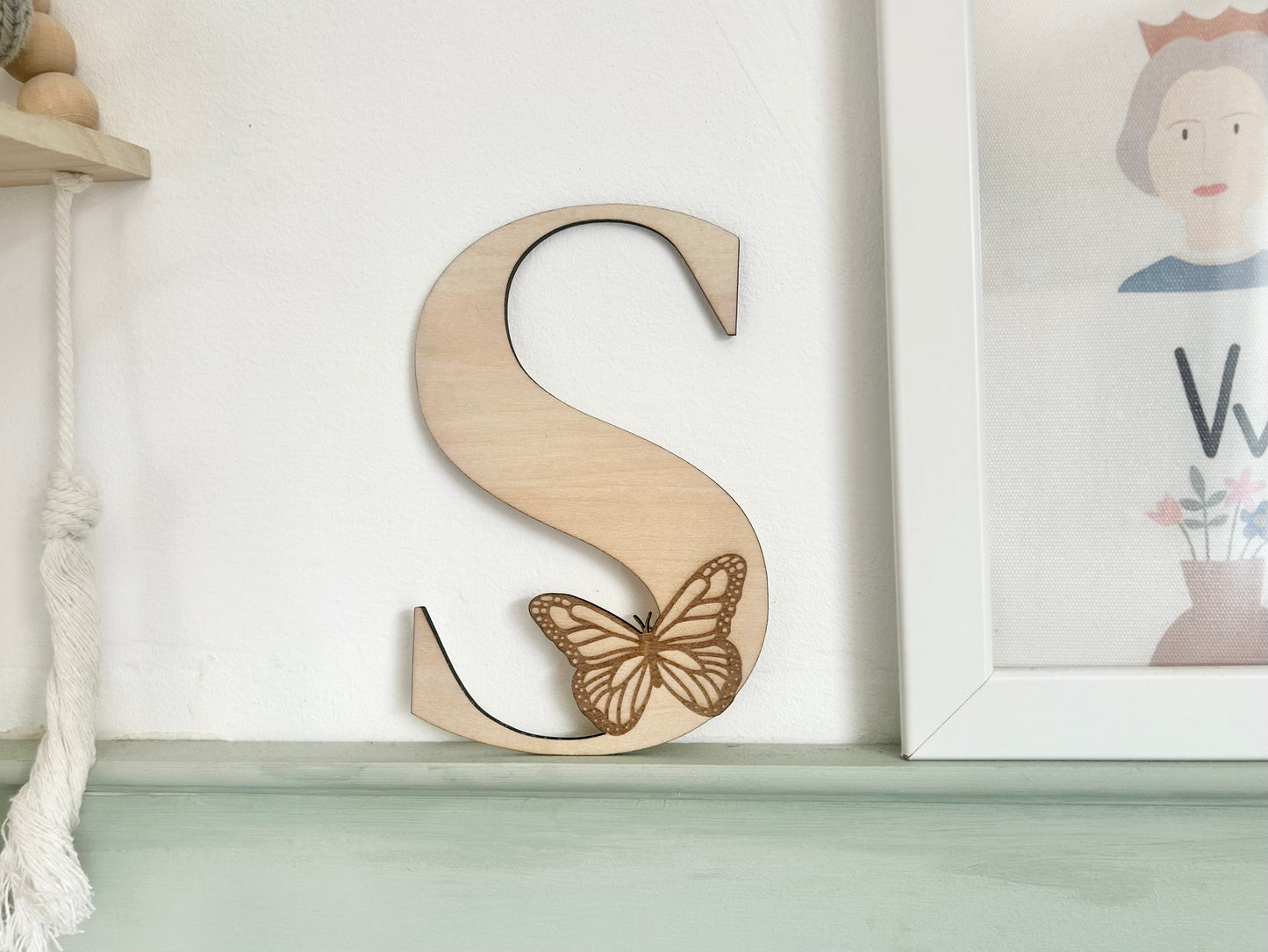 Wooden Butterfly Letter
