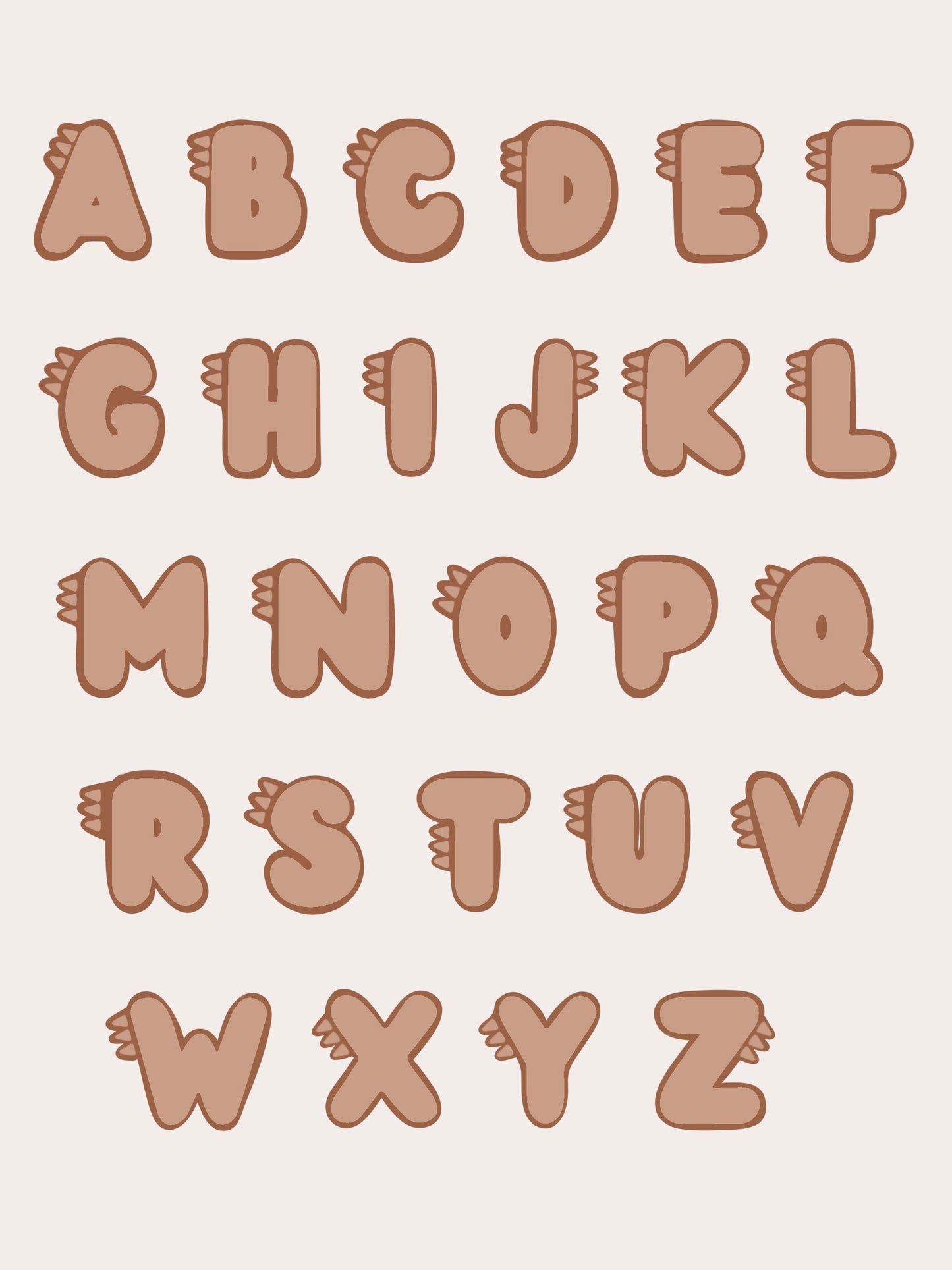 Wooden Dino Spike Letter
