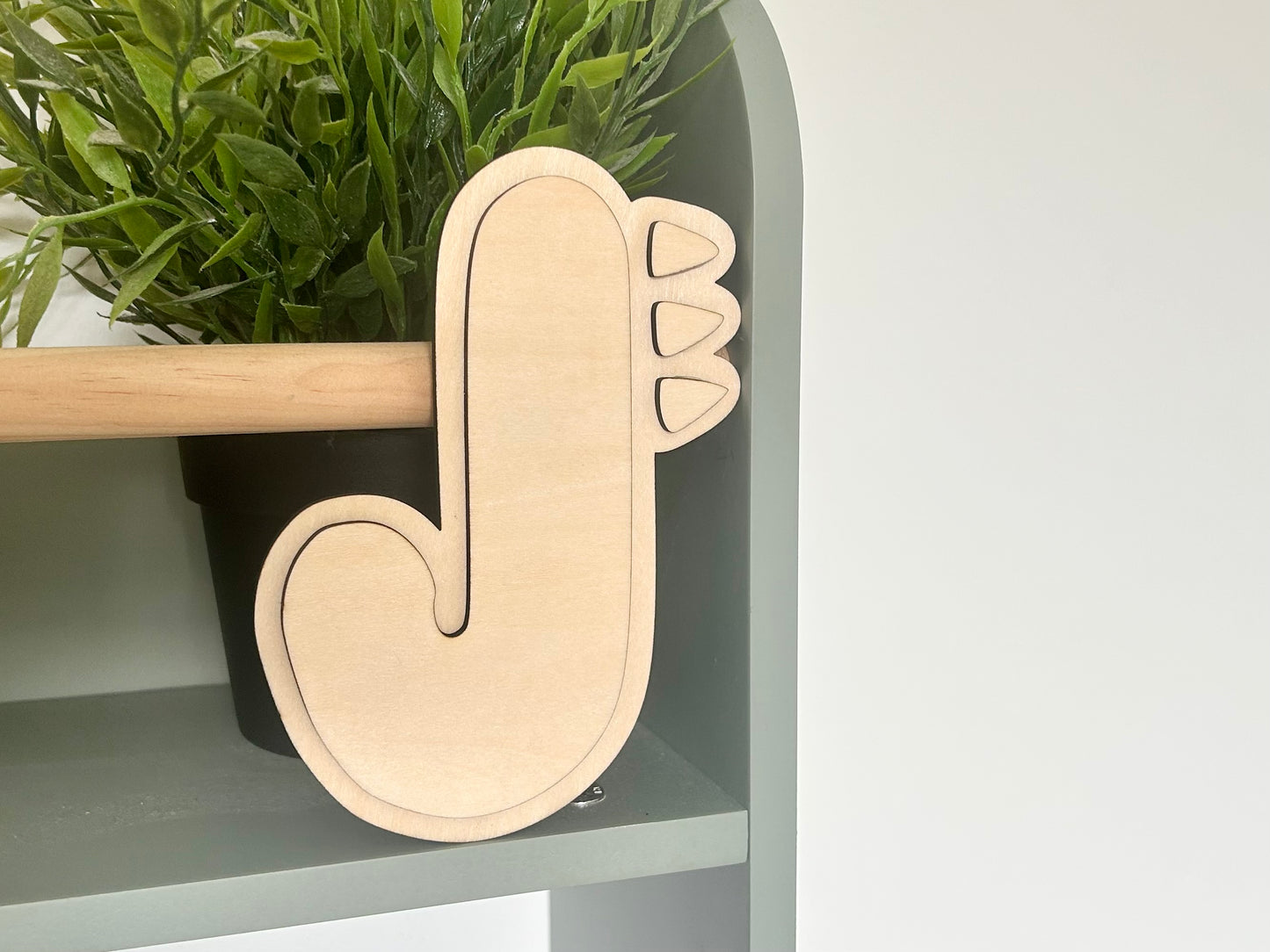 Wooden Dino Spike Letter