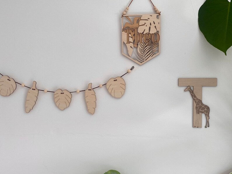 Wooden Giraffe Letter