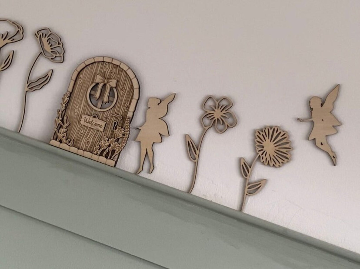 Personalised Floral Fairy/Elf Door | Wooden Door | Miniature |