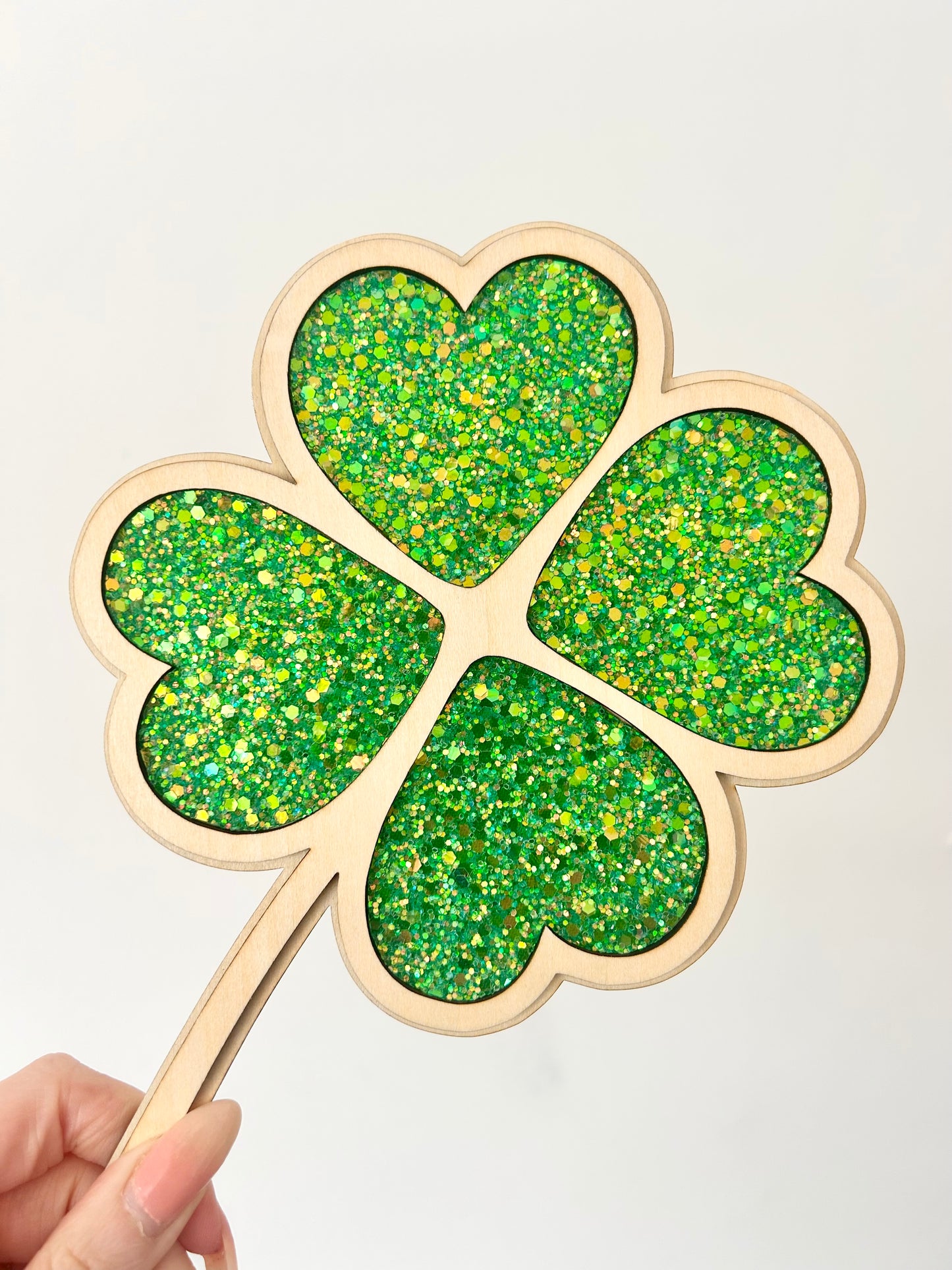 Glitter Lucky Four Leaf Clover Wall Shape