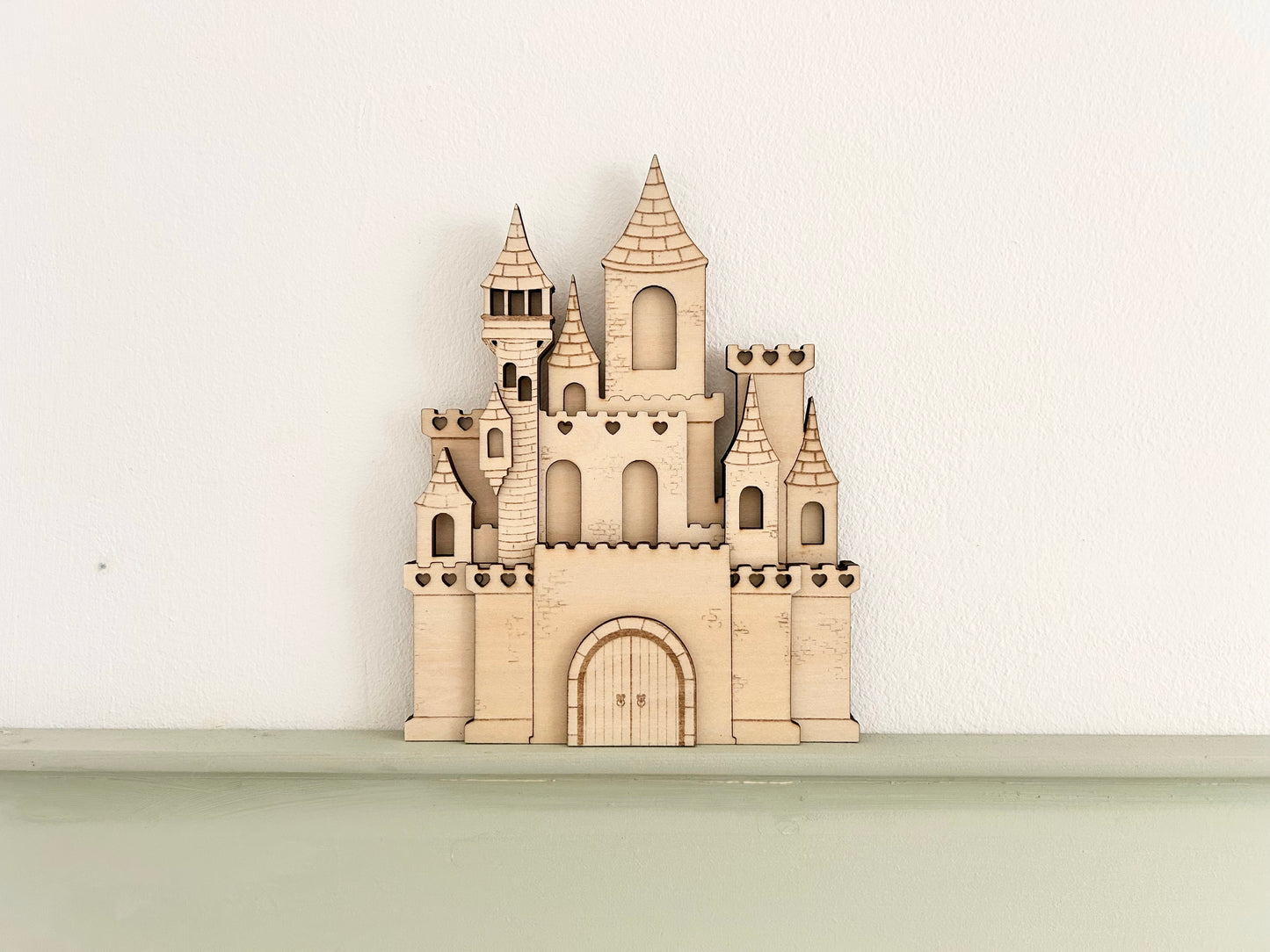 Wooden multi layered Princess castle for girls or boys room decoration for the wall or free standing