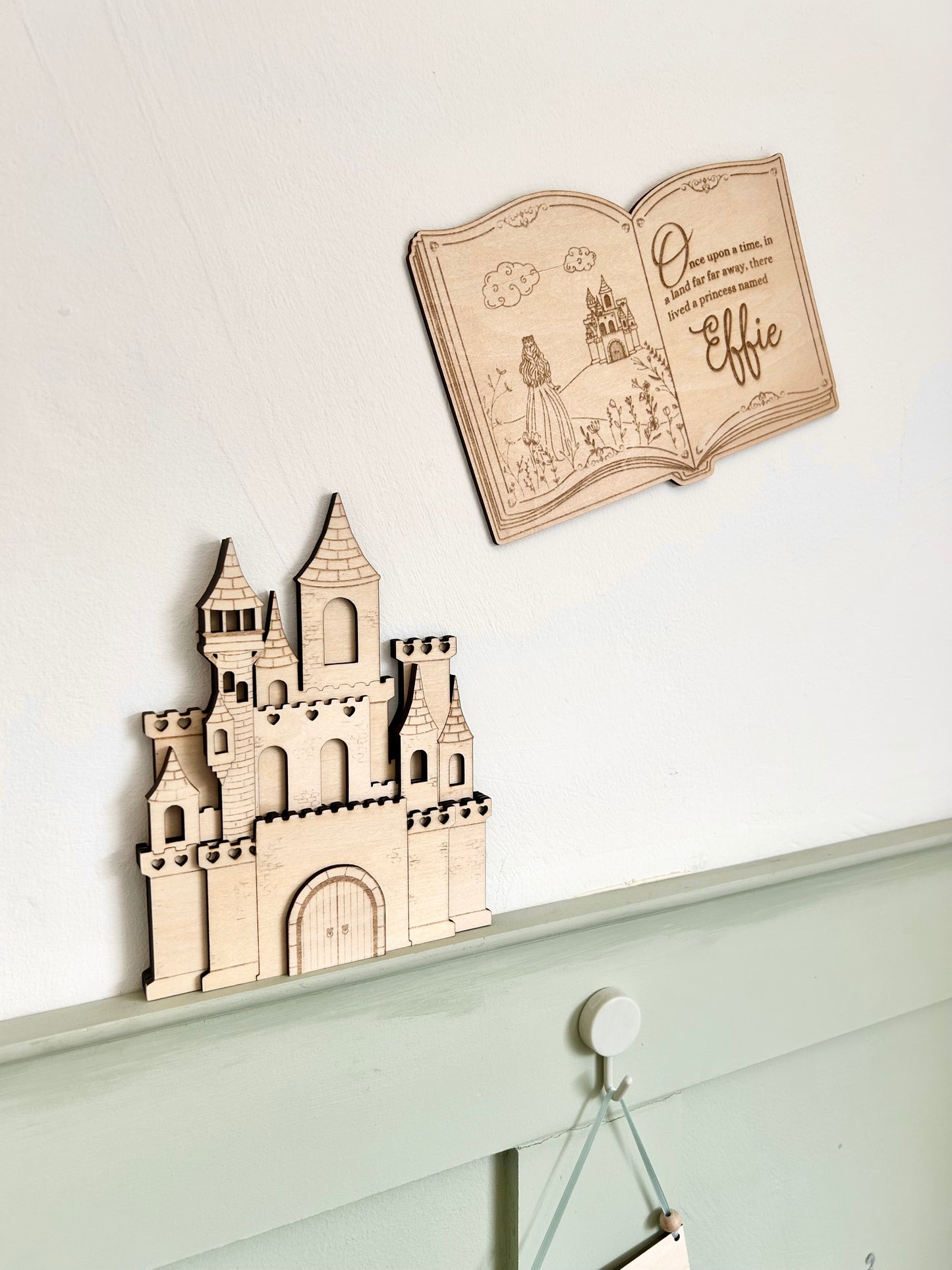 Wooden multi layered Princess castle for girls or boys room decoration for the wall or free standing