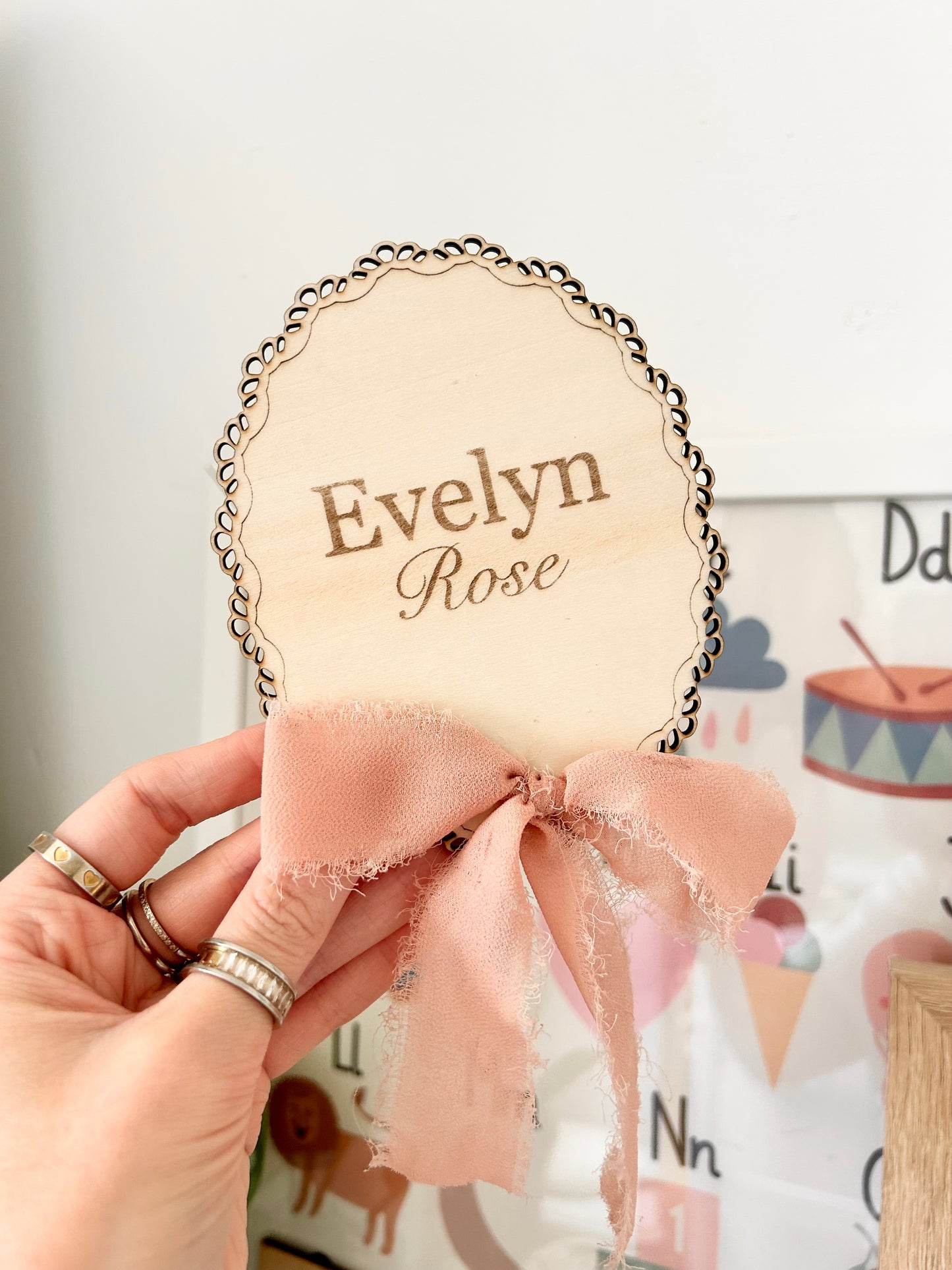 Personalised Scalloped Edge Birth Announcement