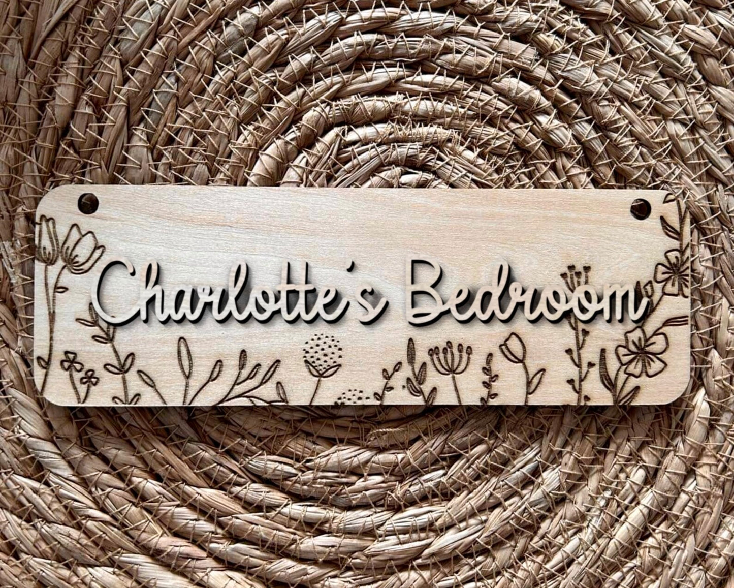 Personalised Floral Door Sign