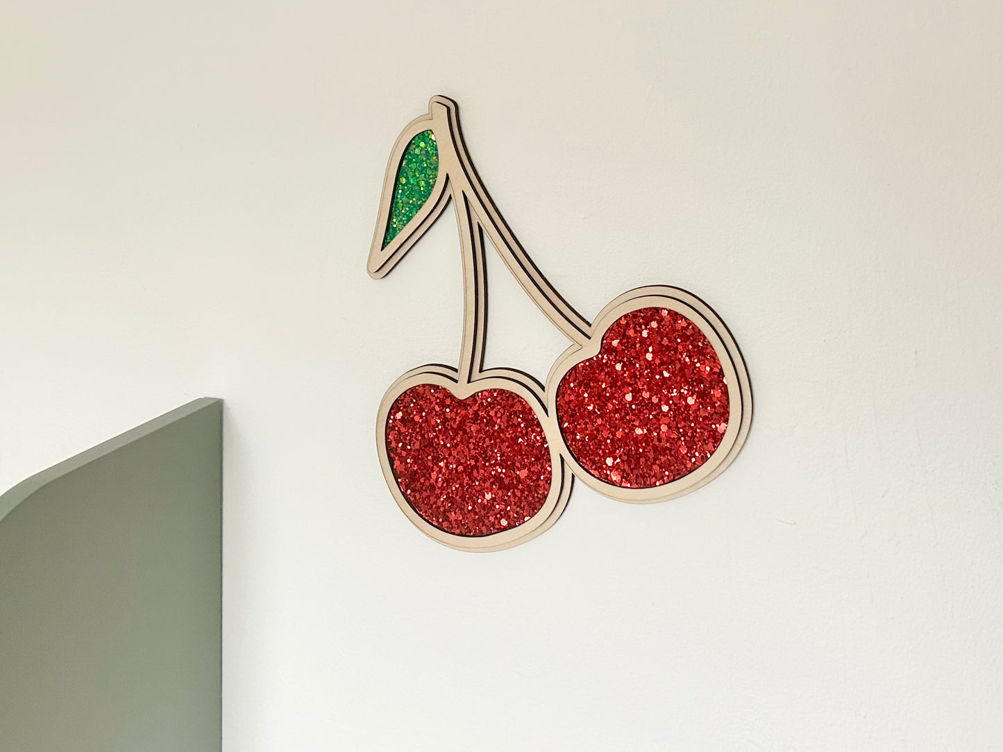 Glitter Cherry Wall Shape