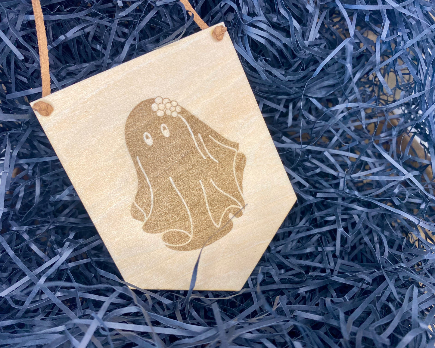 Mini Halloween Flower Ghost Banner Flag
