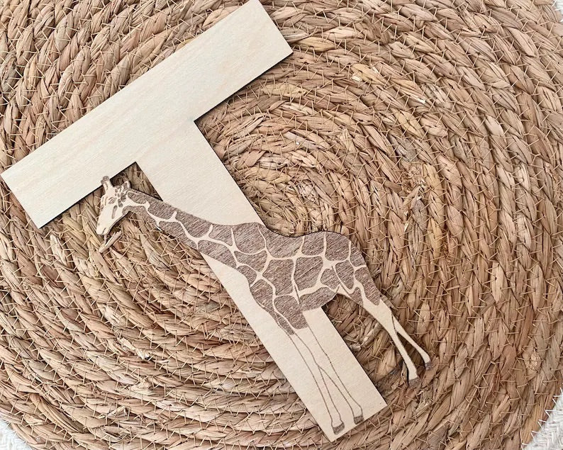 Wooden Giraffe Letter