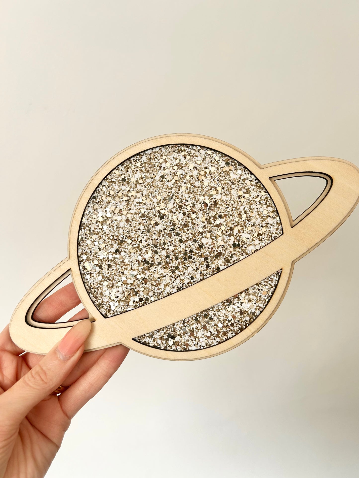 Glitter Saturn Wall Shape