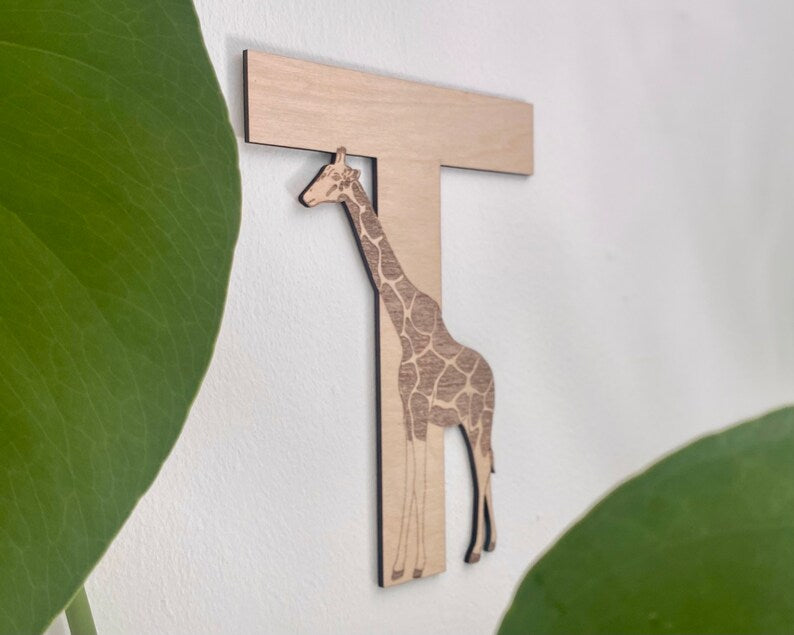 Wooden Giraffe Letter