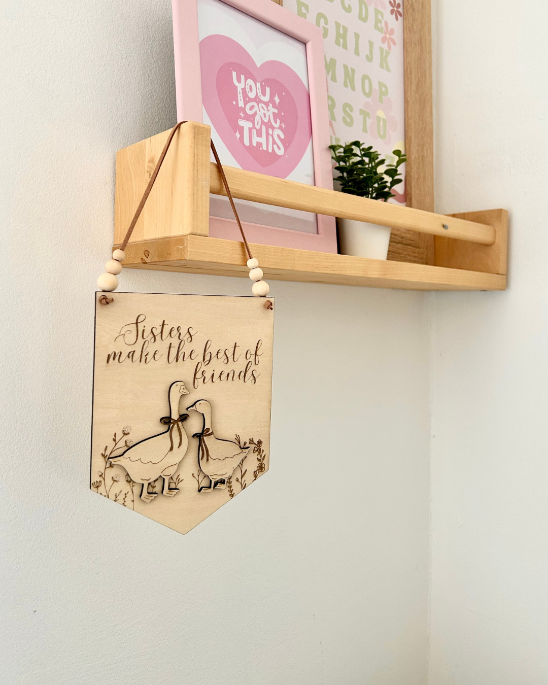 Sisters make the best of friends Banner Pennant Flag