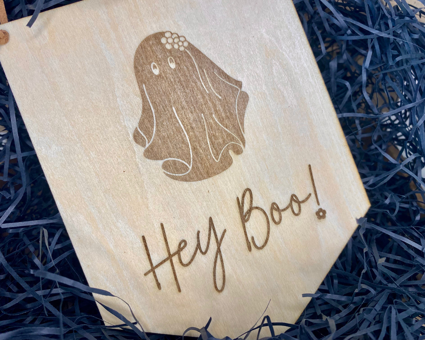 Wooden 15cm Halloween Hey Boo! Banner