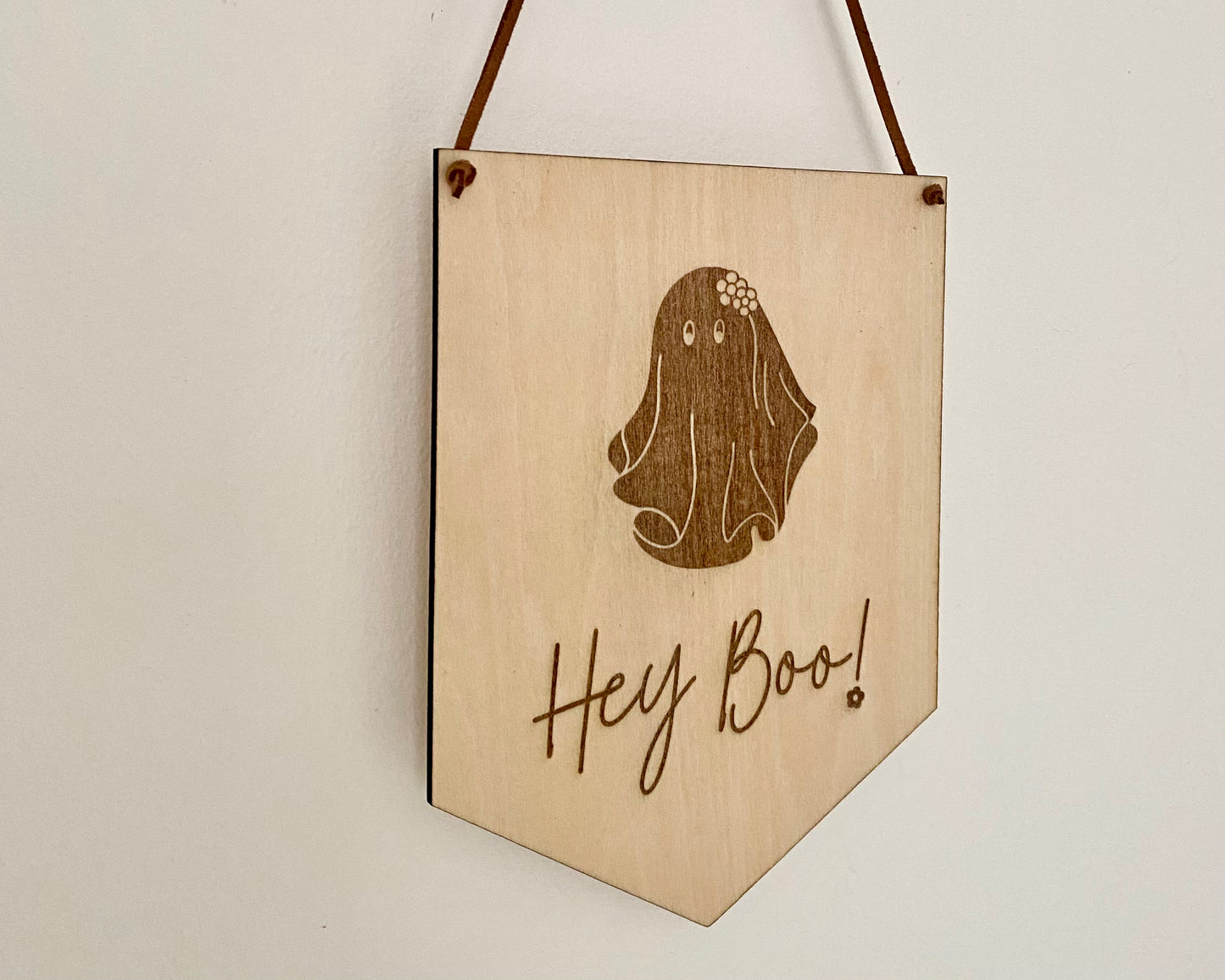 Wooden 15cm Halloween Hey Boo! Banner