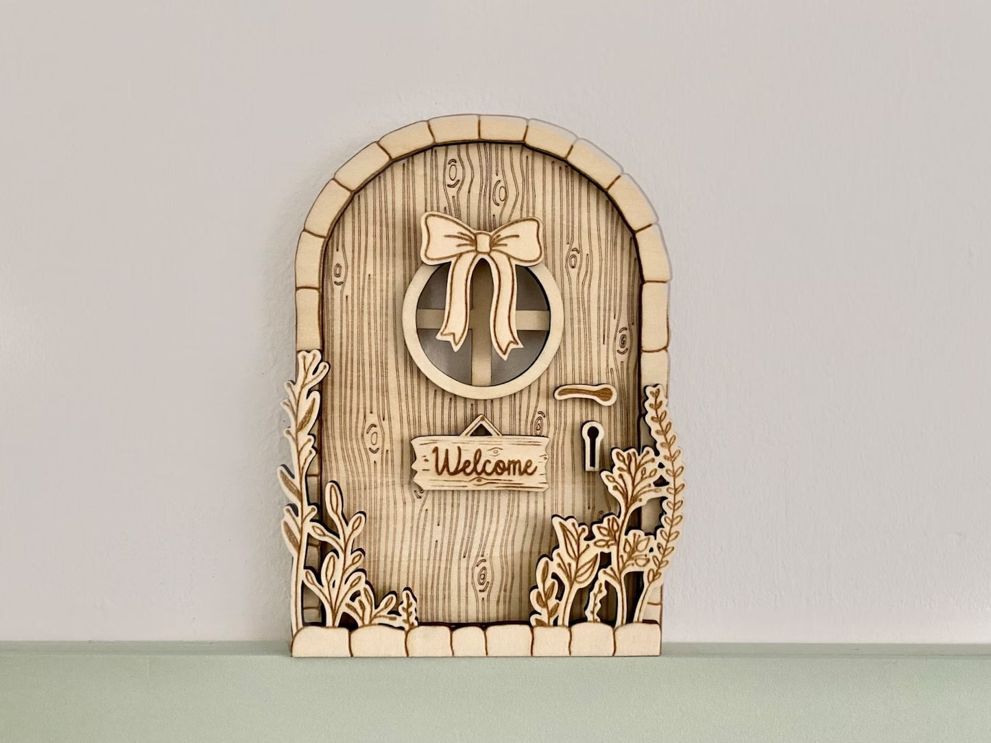 Personalised Floral Fairy/Elf Door | Wooden Door | Miniature |