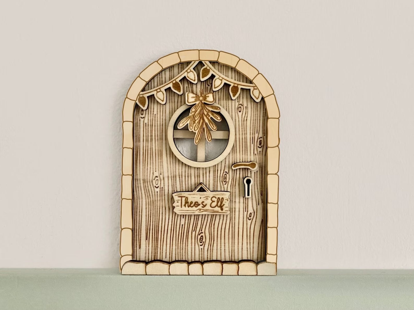 Personalised Floral Fairy/Elf Door | Wooden Door | Miniature |