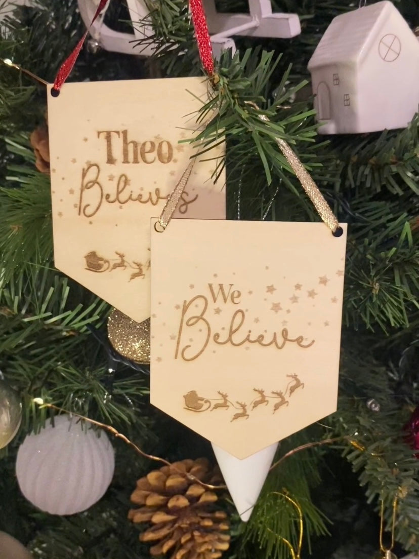 Personalised Believe Pennant Flag
