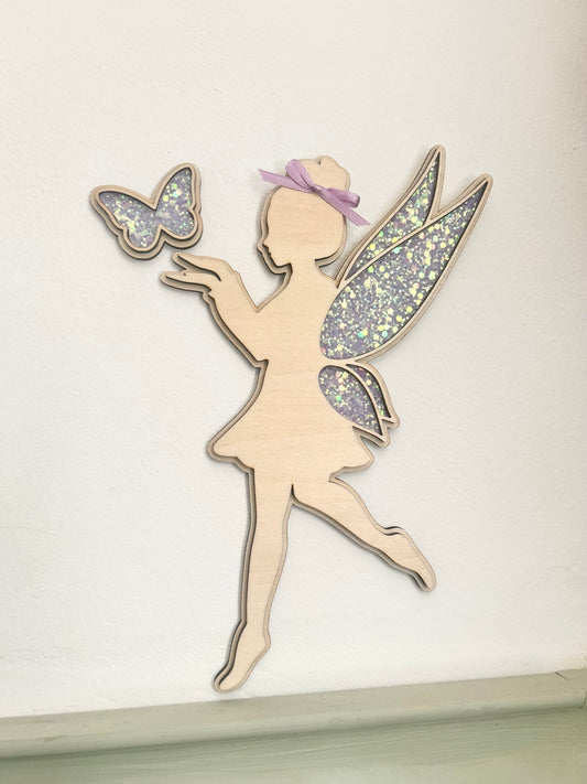 Glitter Fairy & Butterfly Wall Shape