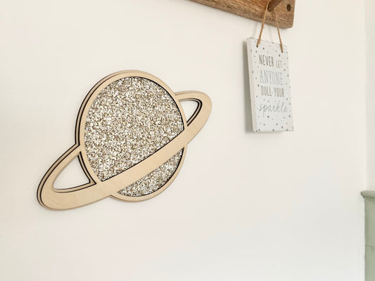 Glitter Saturn Wall Shape