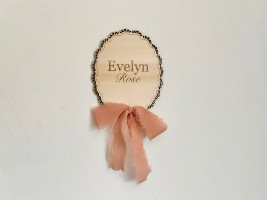 Personalised Scalloped Edge Birth Announcement