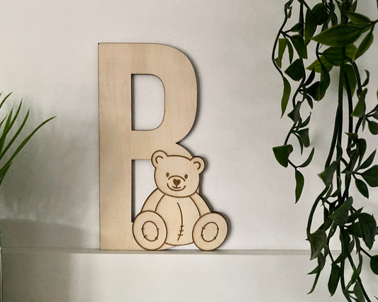 Wooden Bear Letter