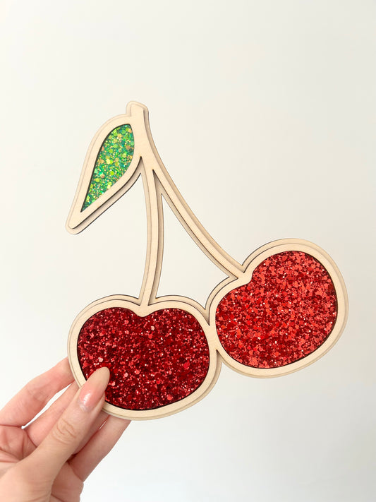 Glitter Cherry Wall Shape
