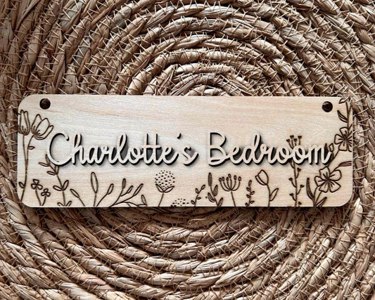 Personalised Floral Door Sign