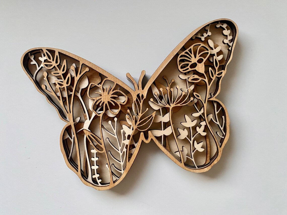 Floral Layered Butterfly