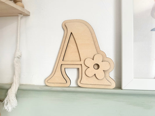 Wooden Flower Letter