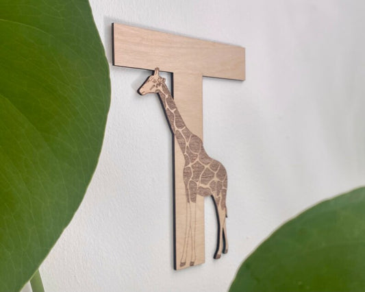 Wooden Giraffe Letter