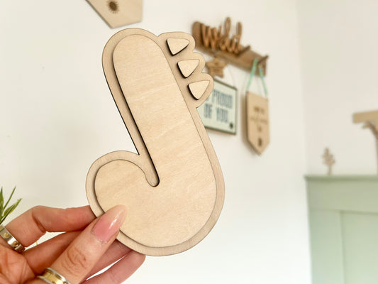 Wooden Dino Spike Letter