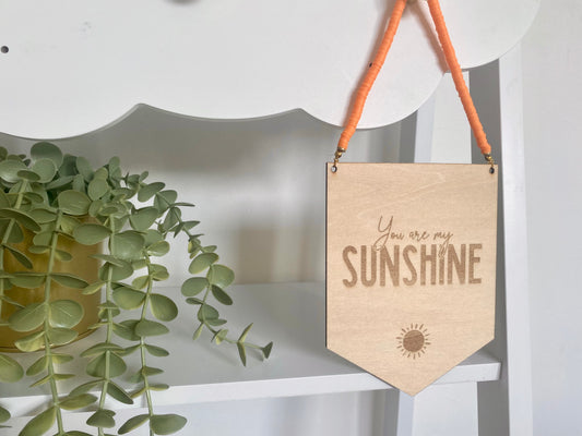 Wooden ‘You are my Sunshine’ Beaded Pennant Flag