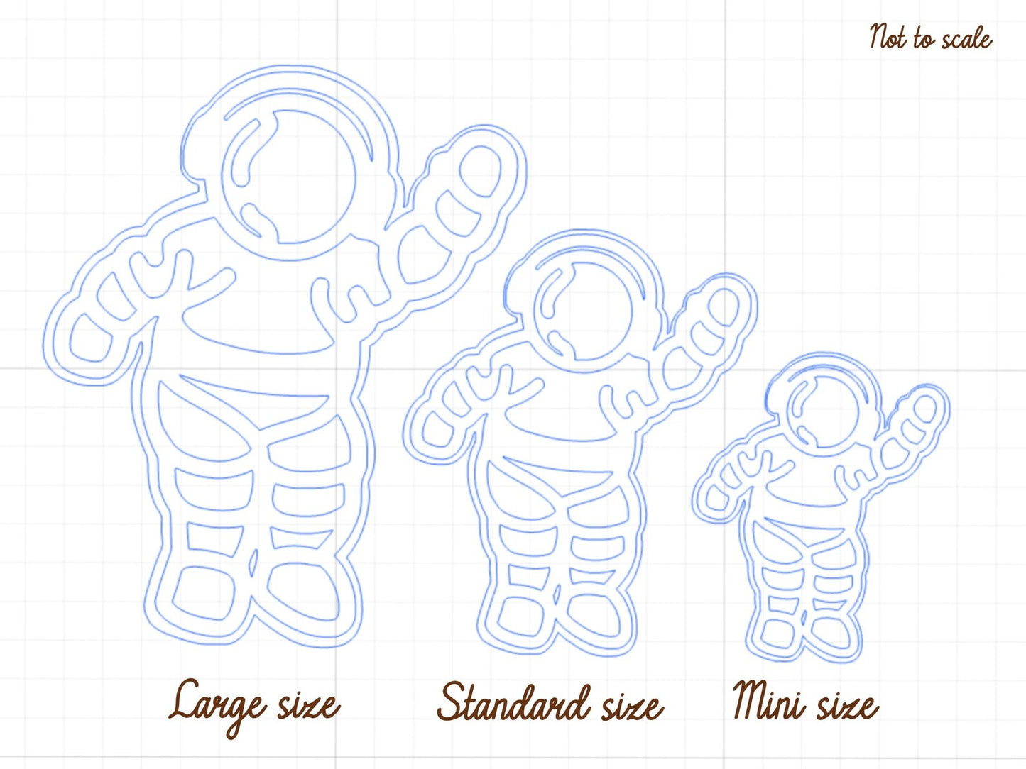 Set of 3 Outer Space Shapes | Astronaut Rocket Ship Planet